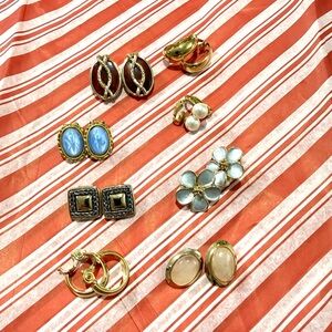 Vintage Earring Bundle of 8 pair for non pierced ears